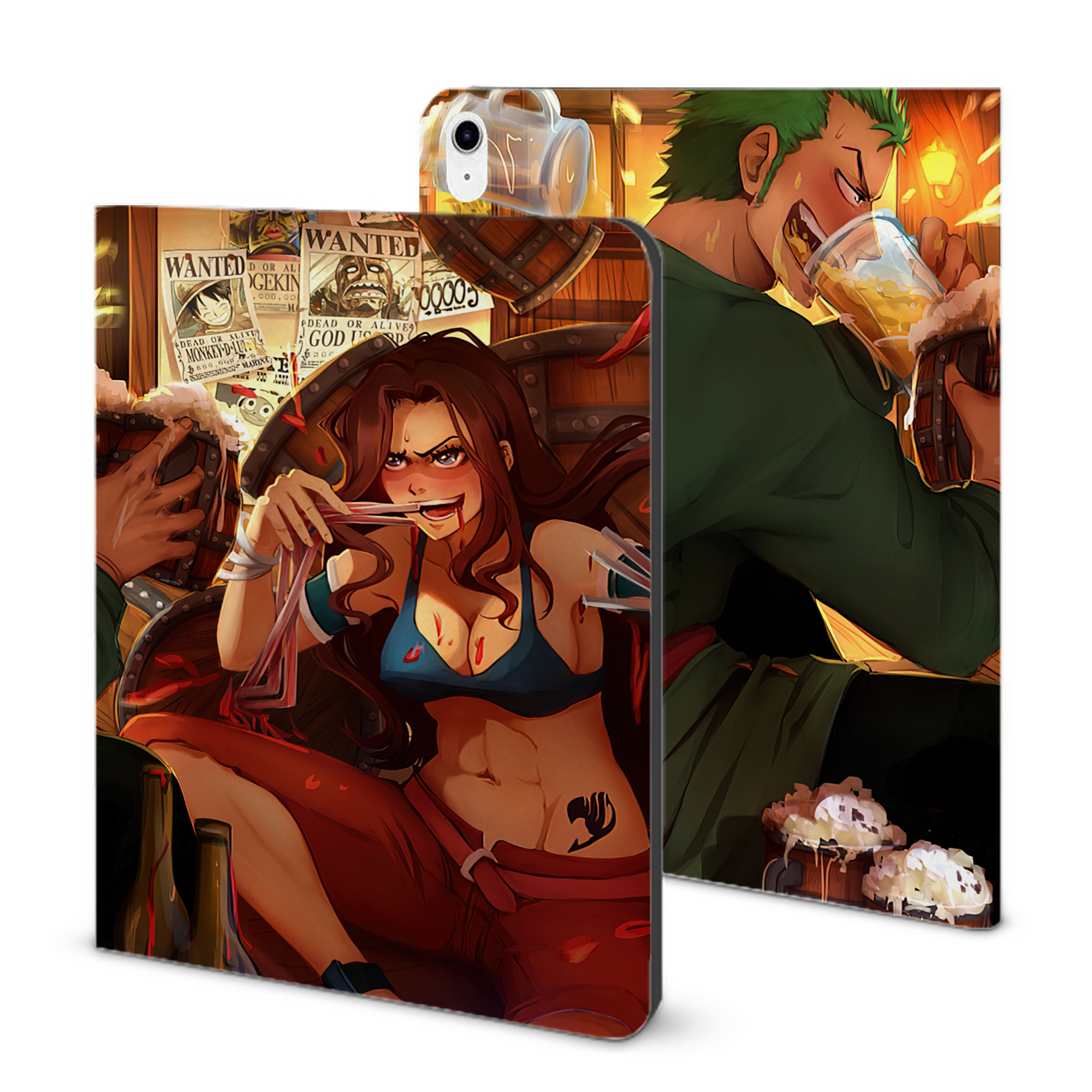 （画像用） ワンピース ONE PIECE IPad ケース ブック型 PUレザー TPU 耐衝撃 軽量 薄型 ペン収納なし 全面保護 IPad 各モデル対応